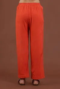 Rust Red Solid Shantoon Straight Pant image 4