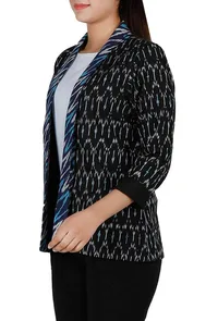 Black-Blue Ikat Cotton Short Overlay image 2