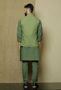 Olive Green  Nehru Jacket image 4