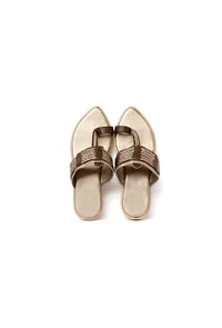 Brown & Silver Cruelty Free Leather Sandals image 3