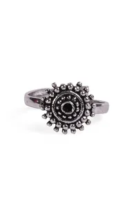Ira Black Stone German Silver Adjustable Toe Ring image 4