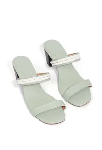 Mint Green Strap Cushion Padded Heels image 2