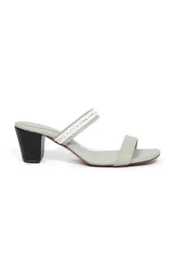 Mint Green Strap Cushion Padded Heels image 4