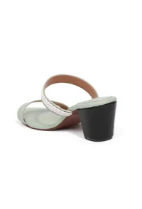 Mint Green Strap Cushion Padded Heels image 6