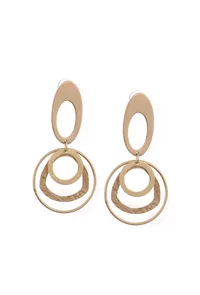 Uneven Oval Layered Brass Earrings image 3