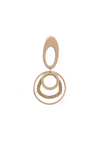 Uneven Oval Layered Brass Earrings image 4