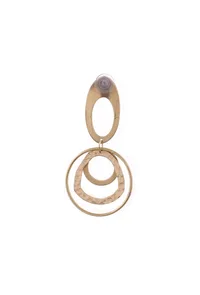Uneven Oval Layered Brass Earrings image 5