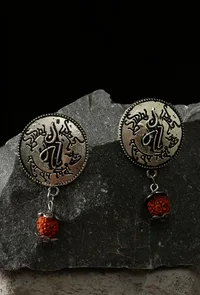 Spiritual Shield Studs with Rudraksha image 1
