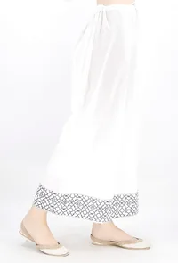 Navy Blue Geometric Handblocked Gota Work Cotton Palazzo image 2