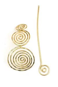 Golden Triveni Spiral Brass Juda Pin image 4