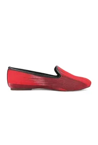 Black & Red Ikat Print Flat Cruelty Free Leather Ballerinas image 5