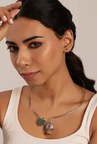 Pink and Green Stone Fusion Hasli image 1