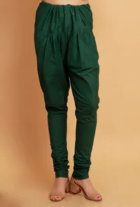 Set of 2:  Mint Green Halter Neck Sleeveless Kurta with Dark Green Cotton Churidar image 5