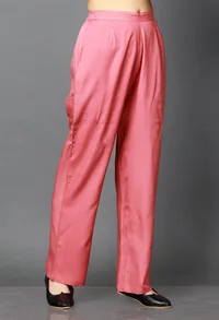 Salmon Pink Bamboo Cotton Pallazo image 2