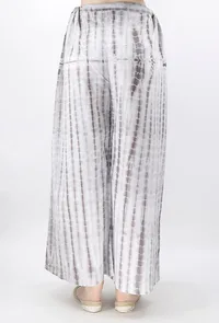 White And Black Tie And Dye Cotton Palazzo image 4