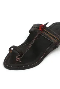 Vanika Tassel Toe-Ring Cruelty-Free Genuine Leather Kolhapur Flats image 6