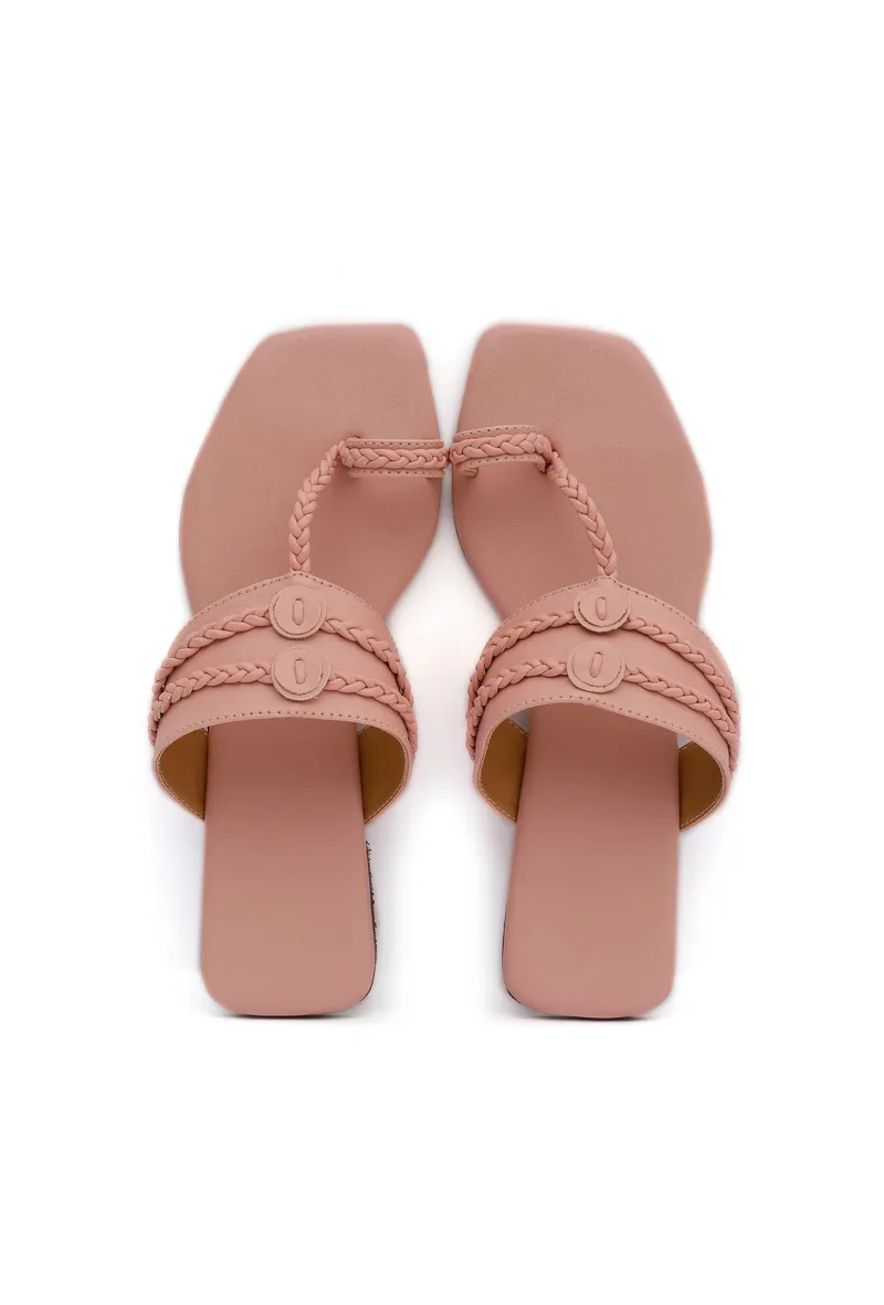 Rose Pink Cruelty Free Leather Kolhapuri