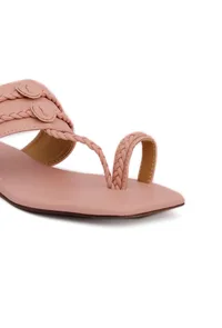 Rose Pink Cruelty Free Leather Kolhapuri image 6