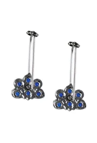Azure Blossom Drop Bugadi Earrings image 3