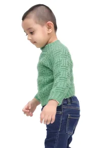 Merry Green Wool Hand Knitted Sweater image 2