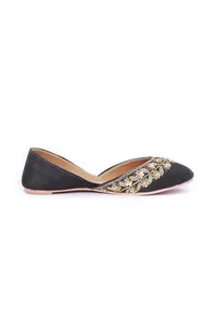 Black Sitara Silk Juttis image 6