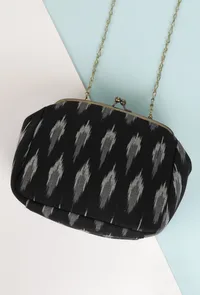 Black Ikat Clutch Bag image 1