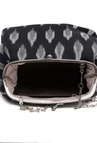Black Ikat Clutch Bag image 5