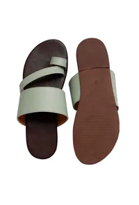 Sky Blue Cruelty Free Leather Sliders image 2