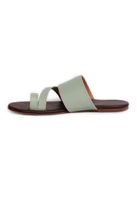 Sky Blue Cruelty Free Leather Sliders image 3