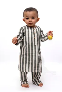 Set of 2 - Oswald Emerald Green Stripe Kurta Pajama image 1