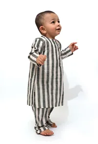 Set of 2 - Oswald Emerald Green Stripe Kurta Pajama image 2