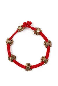 Tangerine Thread Tribal Motif Anklet image 2