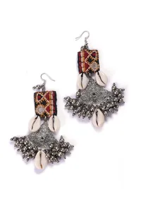 Swastika Silver Kutch Earrings image 2