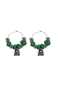 Green Boho Hoop Earrings image 2
