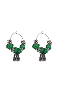 Green Boho Hoop Earrings image 3