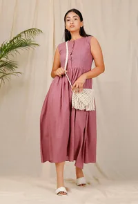 Gulabi Low Gathered Hand-Embroiderd Dress image 1