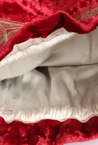 Cherry Red Velvet Tila Embroidery Potli image 5