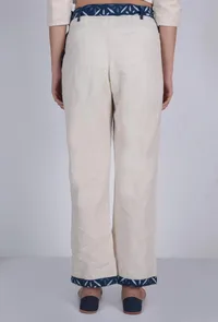 Off white  & Bagru fold over pants with belt image 3