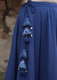 Riya Indigo Blue Organza & Print Patched Gota Work Kalidar Skirt image 5