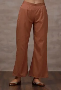 Taupe Flared Cashmilon Pants image 1