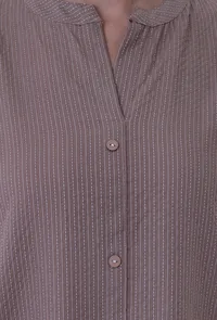 Set Of 2: Dusty Grey Cotton Kurti With Palazzo Set image 5