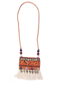 Orange Kutch Tasseled Pendant image 2