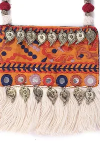 Orange Kutch Tasseled Pendant image 4