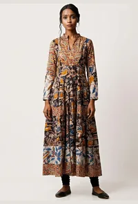 Three Print Kalamkari Cotton Kurta image 2