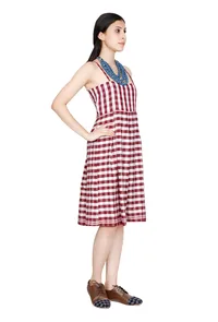 Red & White Gamcha Dress image 3