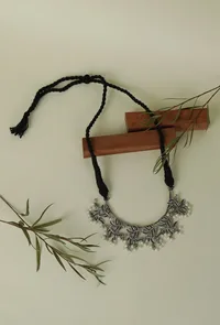White Beads Oxidized Necklace image 1