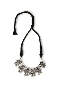 White Beads Oxidized Necklace image 2