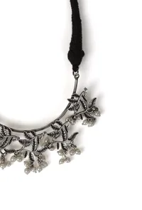 White Beads Oxidized Necklace image 3