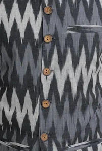 Indigo Blue Ikat Nehru Jacket image 6