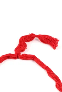 Red Thread & German Silver Tribal Choker With Bold Pendant image 4